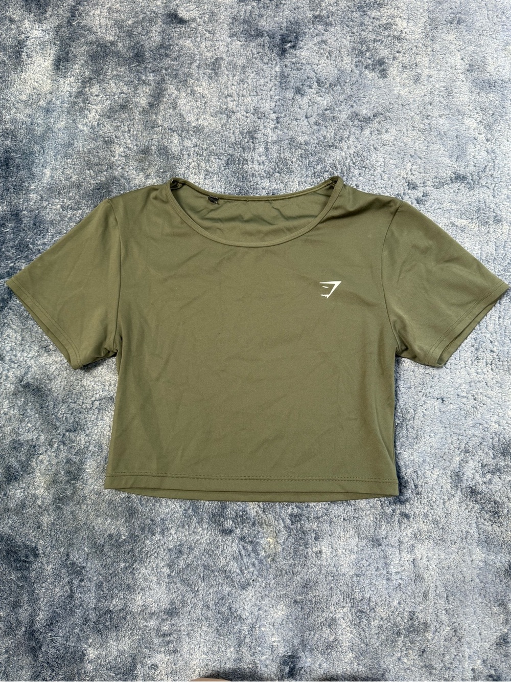 Gymshark Olive Green Cropped Performance Workout Tee